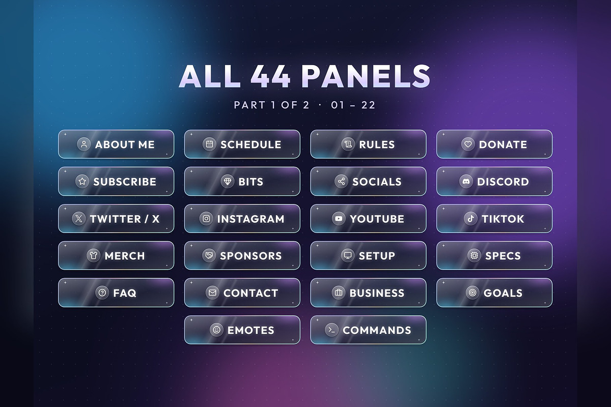 Glass Twitch & Kick Panels, an Object Graphic by Gear Store (Photo 2 of 7)