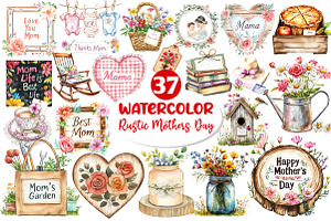Rustic Mothers Day Clipart, an Illustration by Dream Creation