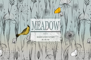 Meadow,Luxury Botanical Pattern