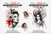 Artistic Watercolor Tattoo Art, an Action Add-On by MRI STUDIO (Thumbnail 1 of 28)