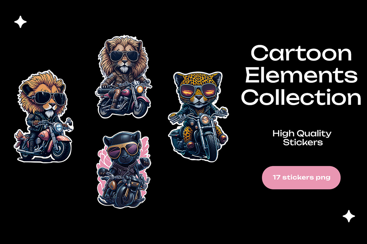 Sticker Cartoon Collection Procreate, an Animal Illustration by ElladesignCo (Photo 1 of 6)