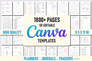 50 Editable Canva Planners Template, a Social Media Template by Ink Gallery