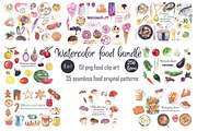 Food bundle-watercolor, a Food Illustration by Visual Animal (Thumbnail 1 of 22)