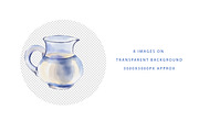 Dairy products watercolour clipart, an Illustration by Art pages (Thumbnail 3 of 3)