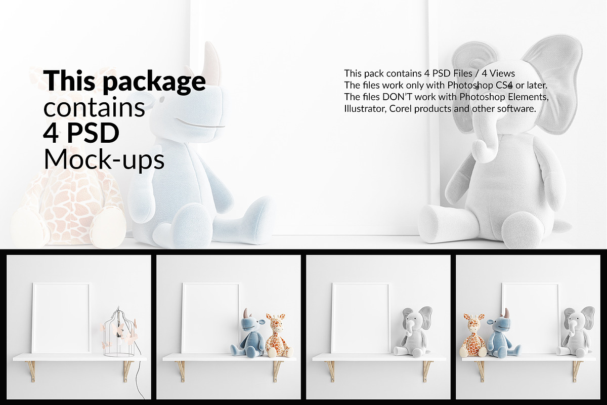 Nursery Wall & Frame Mockups, a Product Mockup by mock-ups (Photo 2 of 12)