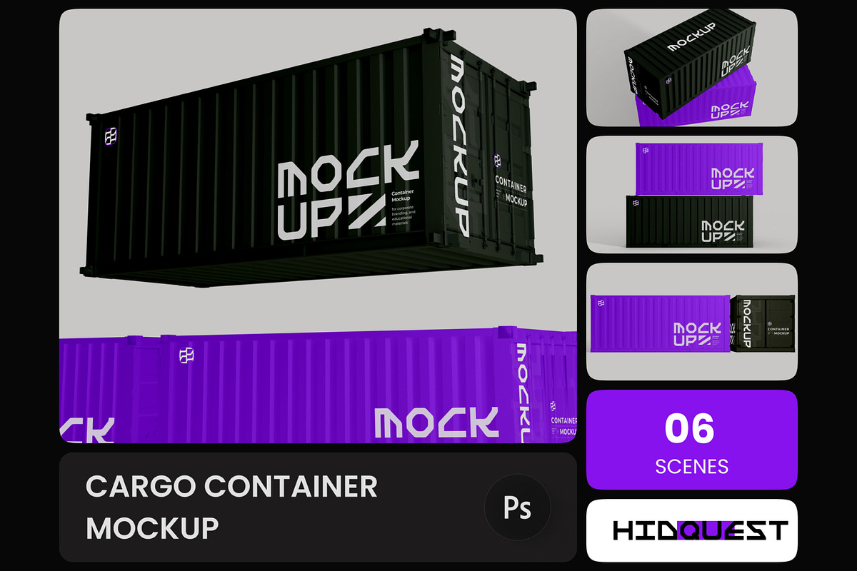 Cargo Container Mockup, a Mockup by hiddemaru (Photo 1 of 4)
