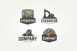 Set Of Machine Construction Logo