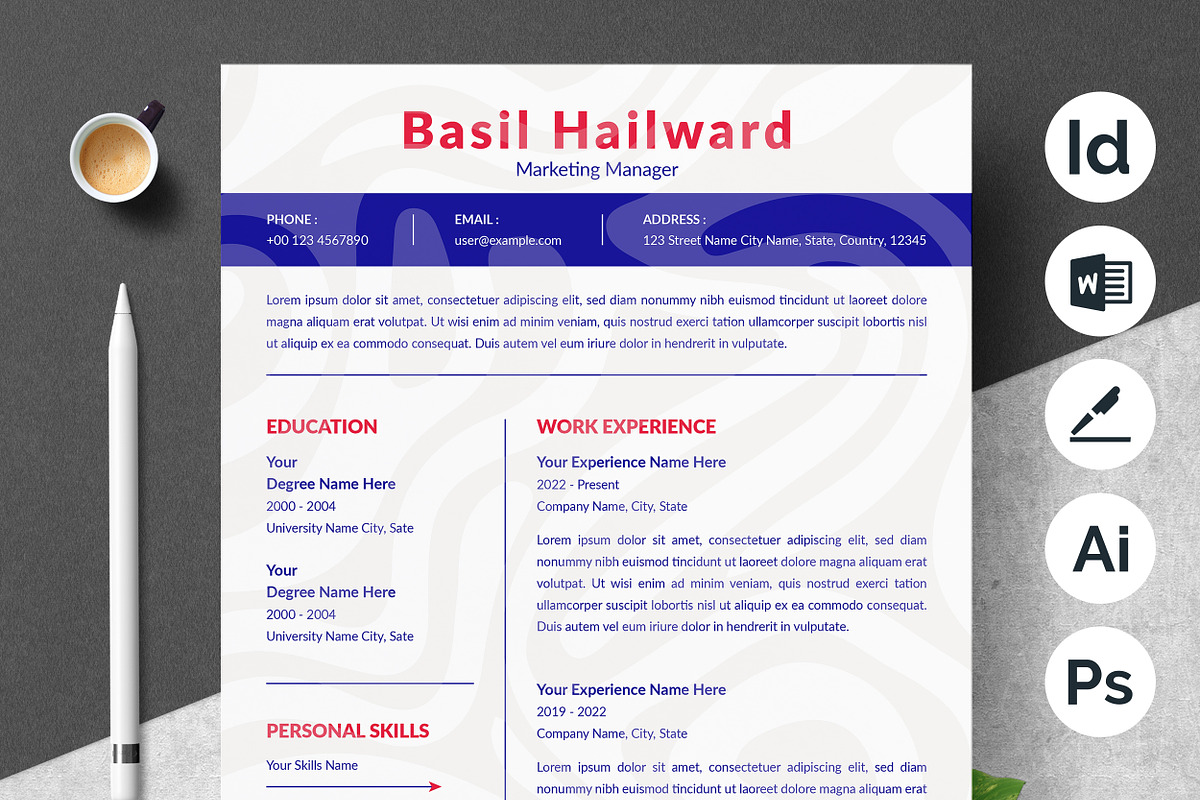 Bold Typography Resume Template, a Resume Template by ResumeInventor (Photo 1 of 4)