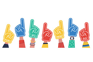 Fans fingers banner. Fan foam finger, a Graphic by Valerie Bodnar