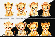 Watercolor Clipart Lion Wildlife, a Graphic by Artnoy (Thumbnail 3 of 5)