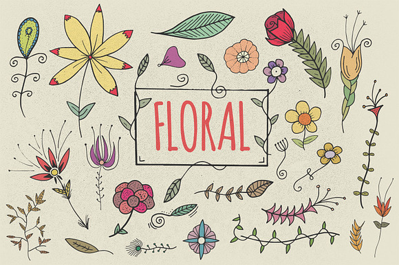 Hand Drawn Florals preview 3