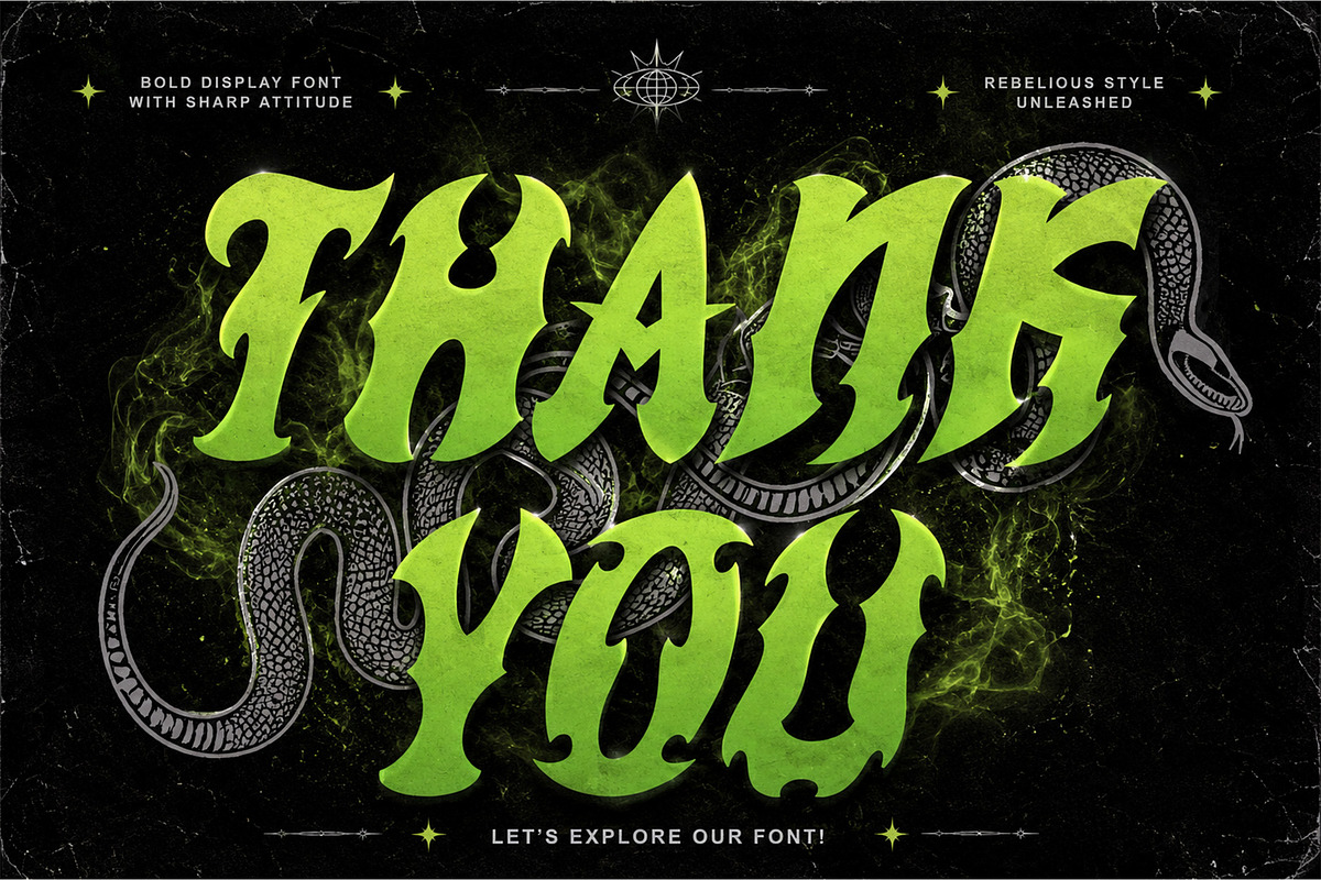 Kelmora - Retro Gothic Tattoo Font, a Blackletter Font by Letterara (Photo 15 of 15)