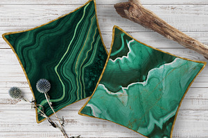 10 Malachite & Gold Mineral Textures