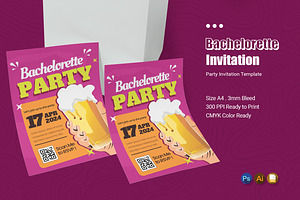 Bachelorette Party Event Invitation, an Invitation Template by Esensifiksi.studio