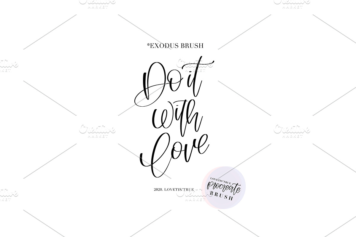 Lettering Procreate Brushes, a Brush Add-On by lovetistrue (Photo 3 of 4)