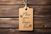 Kraft tag template mockup photo, a Stationery Template by Leo Flo Mockups (Thumbnail 1 of 4)