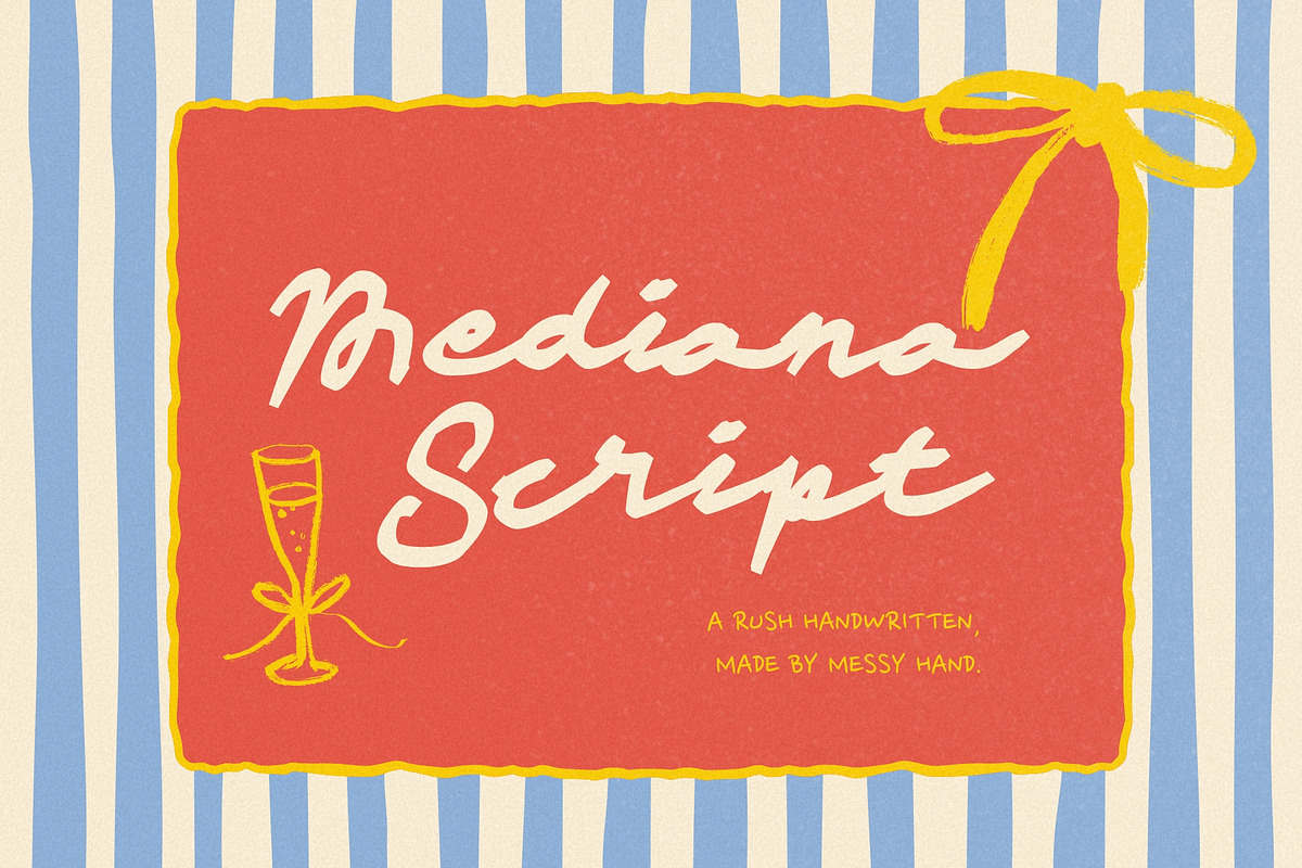 Mediana - Rush Nostalgic Script, a Script Font by Sloulyfe (Photo 1 of 11)