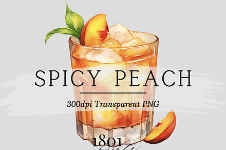 Spicy Peach Cocktail Illustration