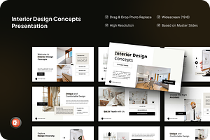 Interior Design Concepts Powerpoint, a Presentation Template by SquidPixey