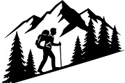 Hiking Silhouette Bundle, an Illustration by balal (Thumbnail 13 of 20)