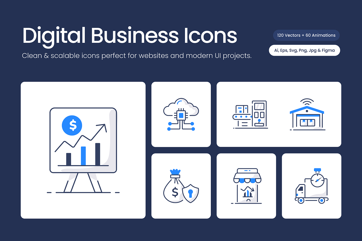 Digital Business Line Bundle Icons, an Outline Icon by Vectors Market (Photo 1 of 11)