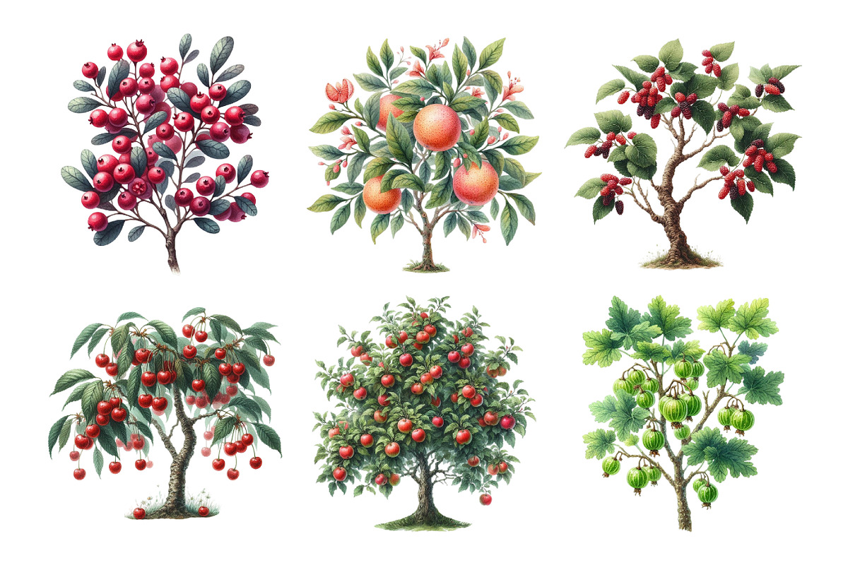 Watercolor Fruit Trees Clipart, an Icon by Daily.Designs (Photo 2 of 4)