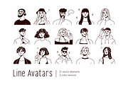 Line art people avatars set, a Person Illustration by Good Studio (Thumbnail 1 of 5)