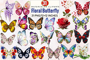 Floral Butterfly PNG Butterflies Cli, an Illustration by SVGArt (Thumbnail 1 of 7)