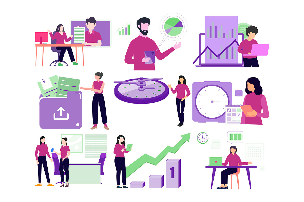 Office Work Vector Illustrations, an Illustration by Vector Portal (Photo 6 of 6)