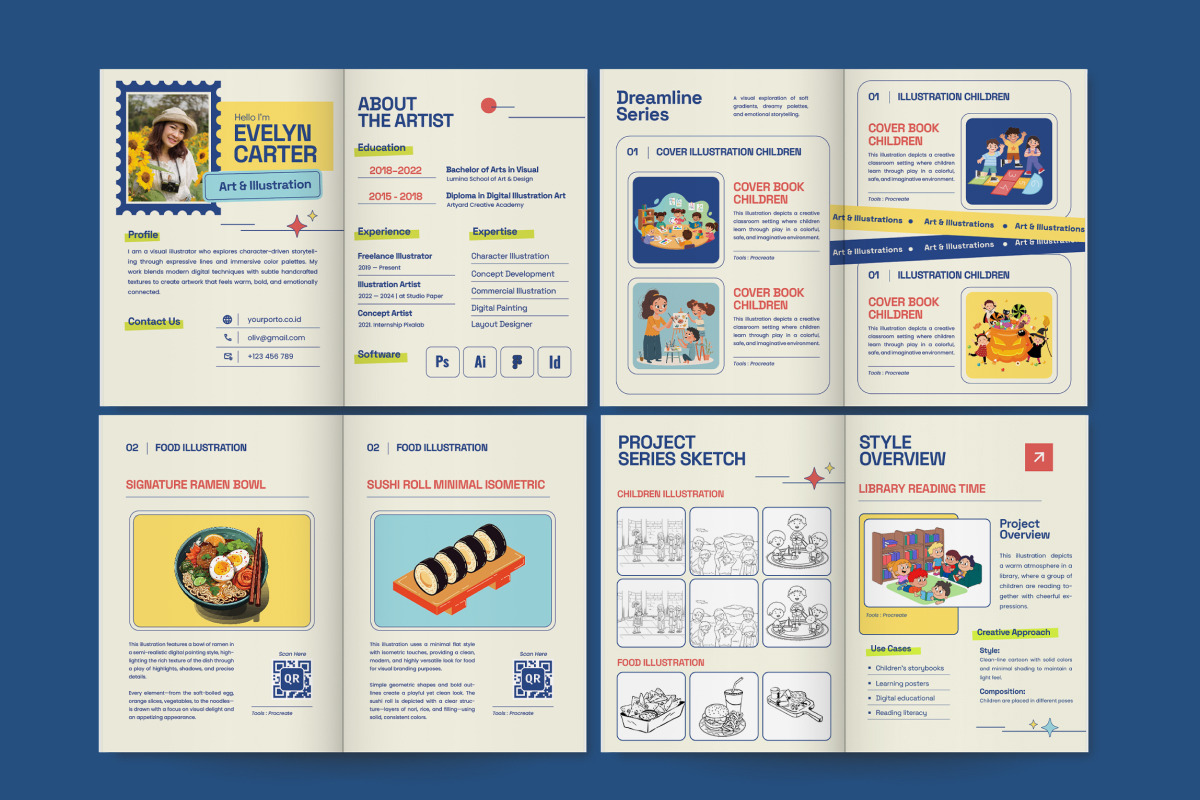 Art Illustration Portfolio Brochure, a Brochure Template by twinstd (Photo 4 of 6)