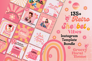 Bright Retro Style Social Media Kit