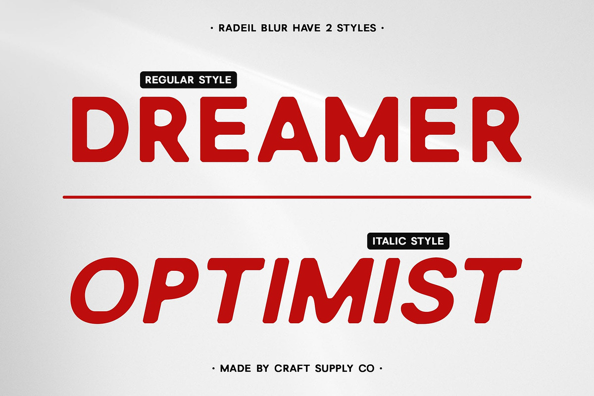 Radeil Blur, a Sans Serif Font by Craft Supply Co. (Photo 2 of 8)
