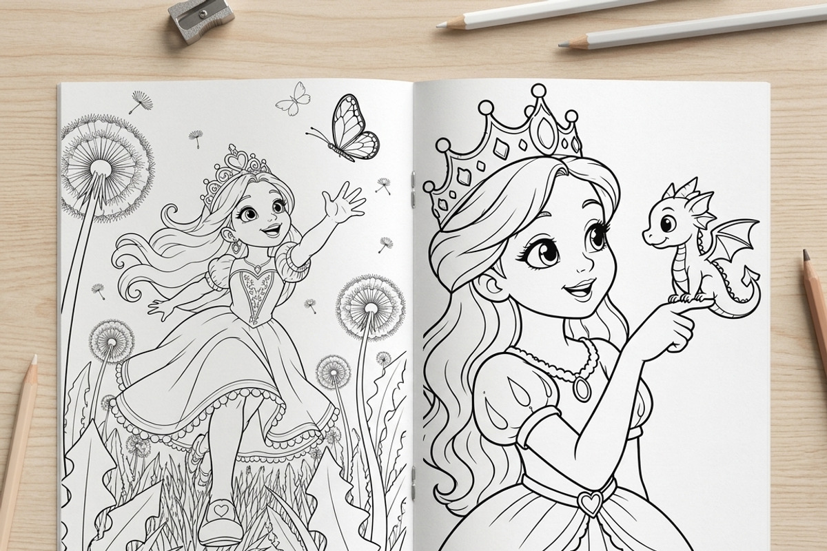 Magical Princess Coloring Book Vol45, a Person Illustration by ikarifq shop (Photo 5 of 7)