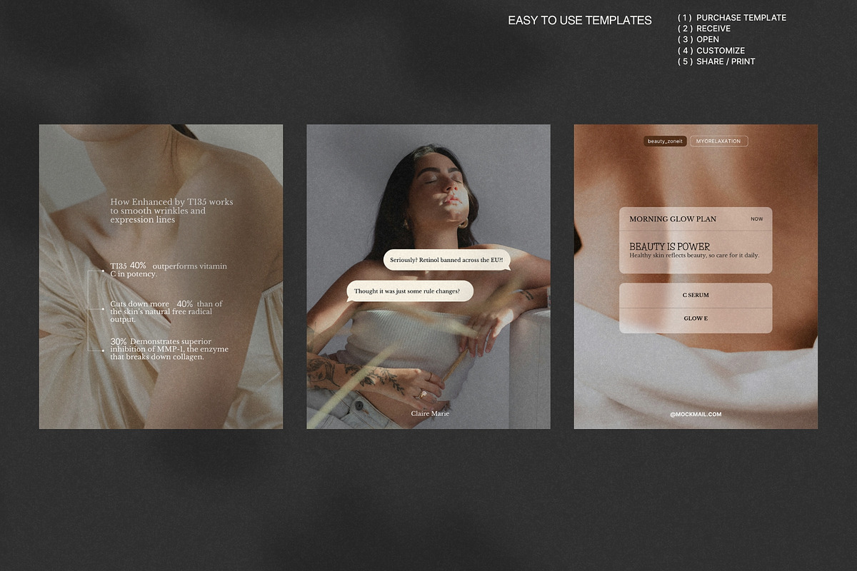Aesthetic Skincare Canva Post Kit preview 2