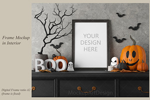 A2 Frame Mockup, Halloween Mockup