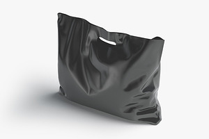 Black Wide Plastic Bag 3D Model