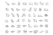 Animal icons. Vector icon set, an Outline Icon by Tettygreen (Thumbnail 3 of 3)