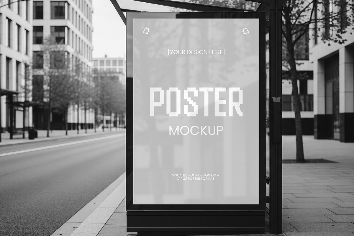 Bus Stop Advertising Poster Mockup, an Advertising Mockup by graphypix (Photo 3 of 4)