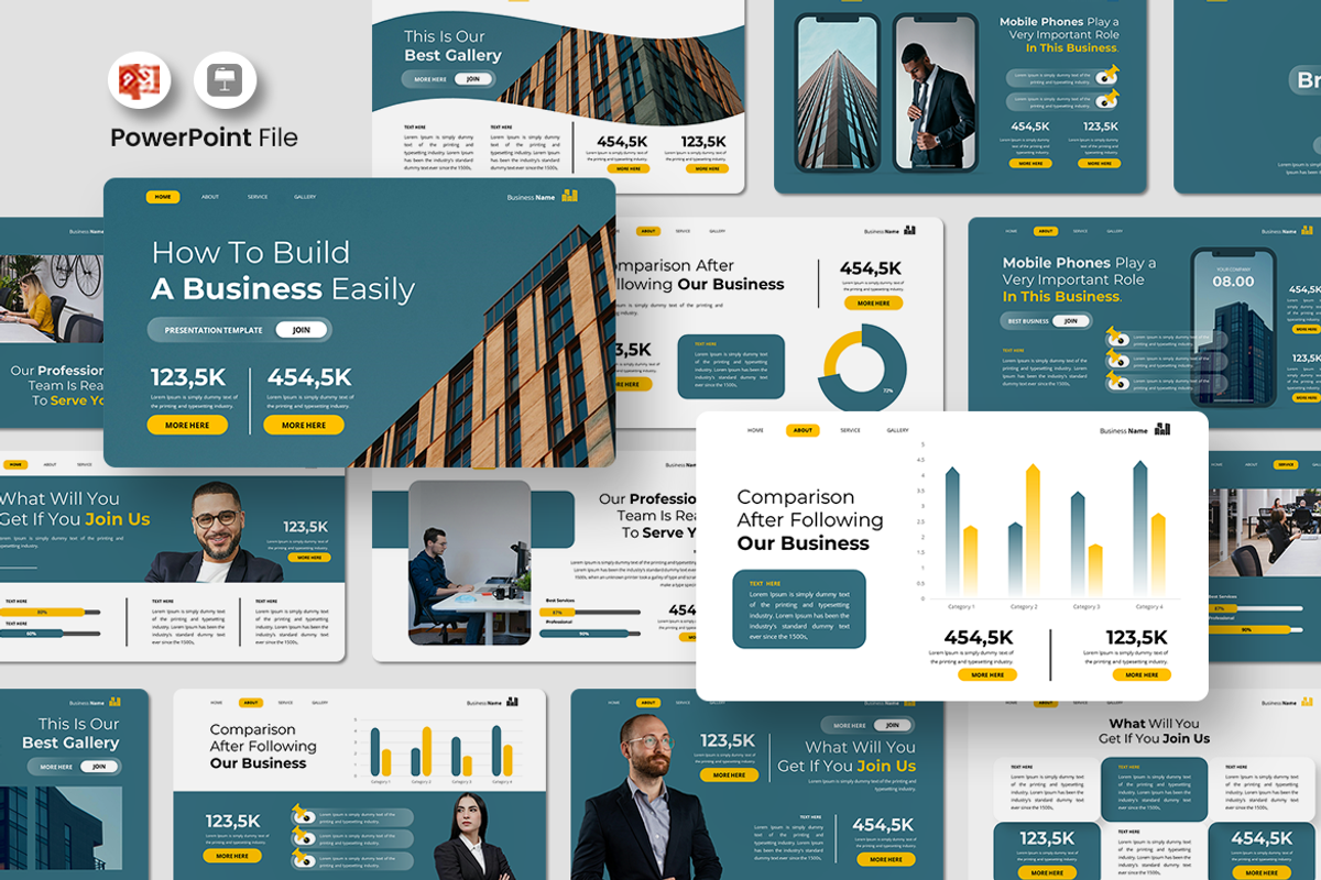 Business - PowerPoint Template, a Presentation Template by Iqsiart Studio (Photo 1 of 3)