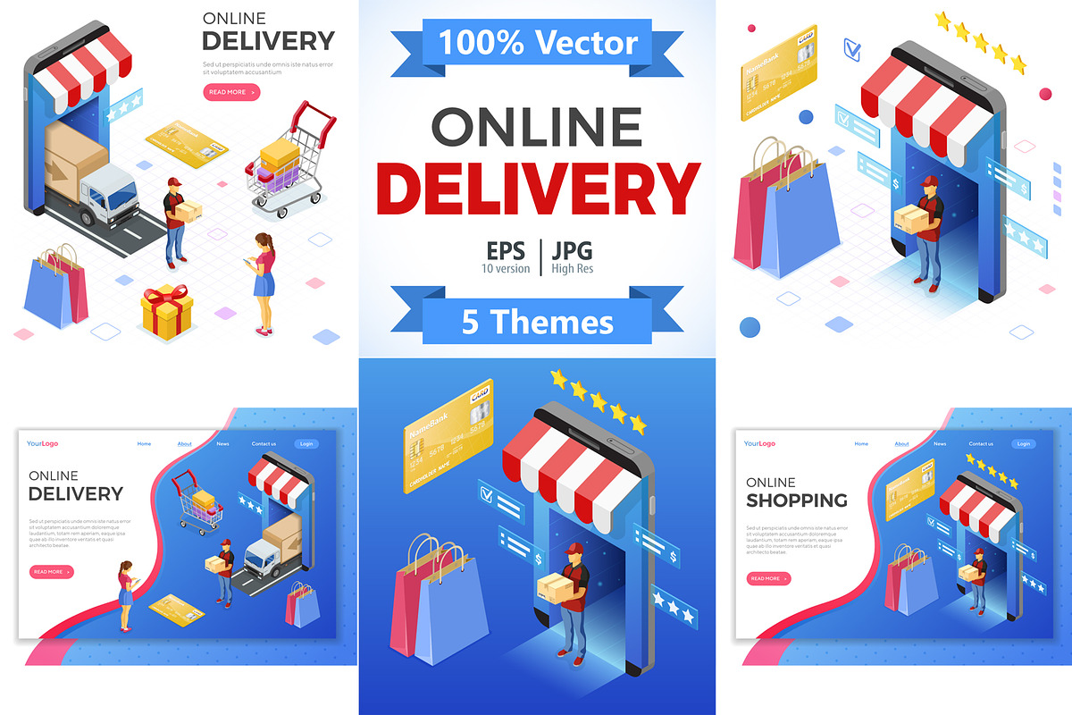 Online Internet Shopping Delivery, a Person Illustration by TAlex (Photo 1 of 6)