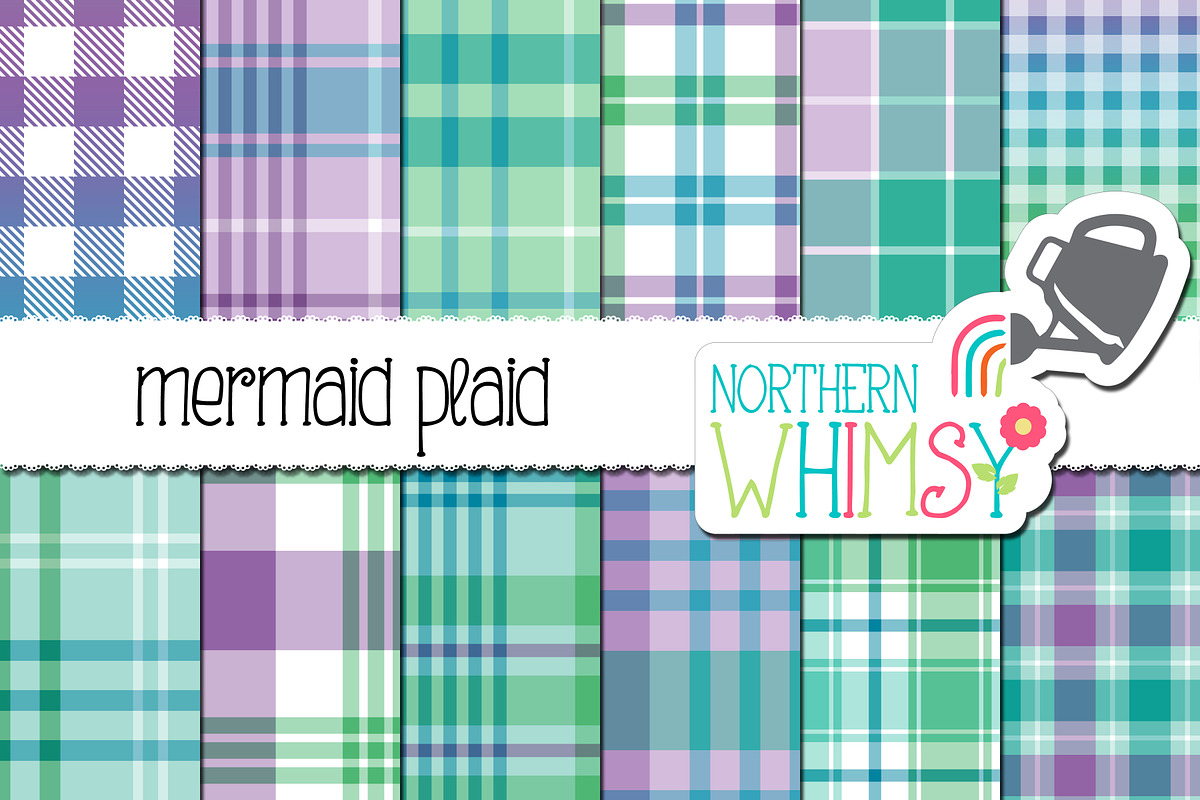 Mermaid Plaid - Seamless Pattern, a Pattern Graphic by Northern Whimsy ...