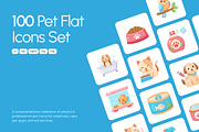 100 Pet Flat Icons, an Emoji Icon by Prosymbols (Thumbnail 1 of 11)