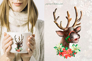 Santa, reindeer watercolorclipart., a Decorative Illustration by SavinV (Thumbnail 5 of 7)