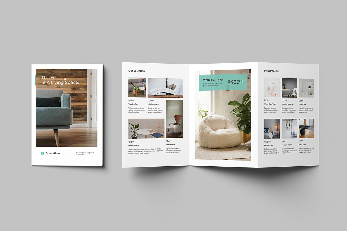 A5 Trifold Brochure Mockups, an Advertising Mockup by artimasa (Photo 2 of 6)