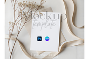 Wedding Card Mockup with Flowers, a Product Mockup by MockupWizard (Thumbnail 1 of 5)