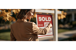 Female Real Estate Agent Placing, a Business Photo by piter.goskov