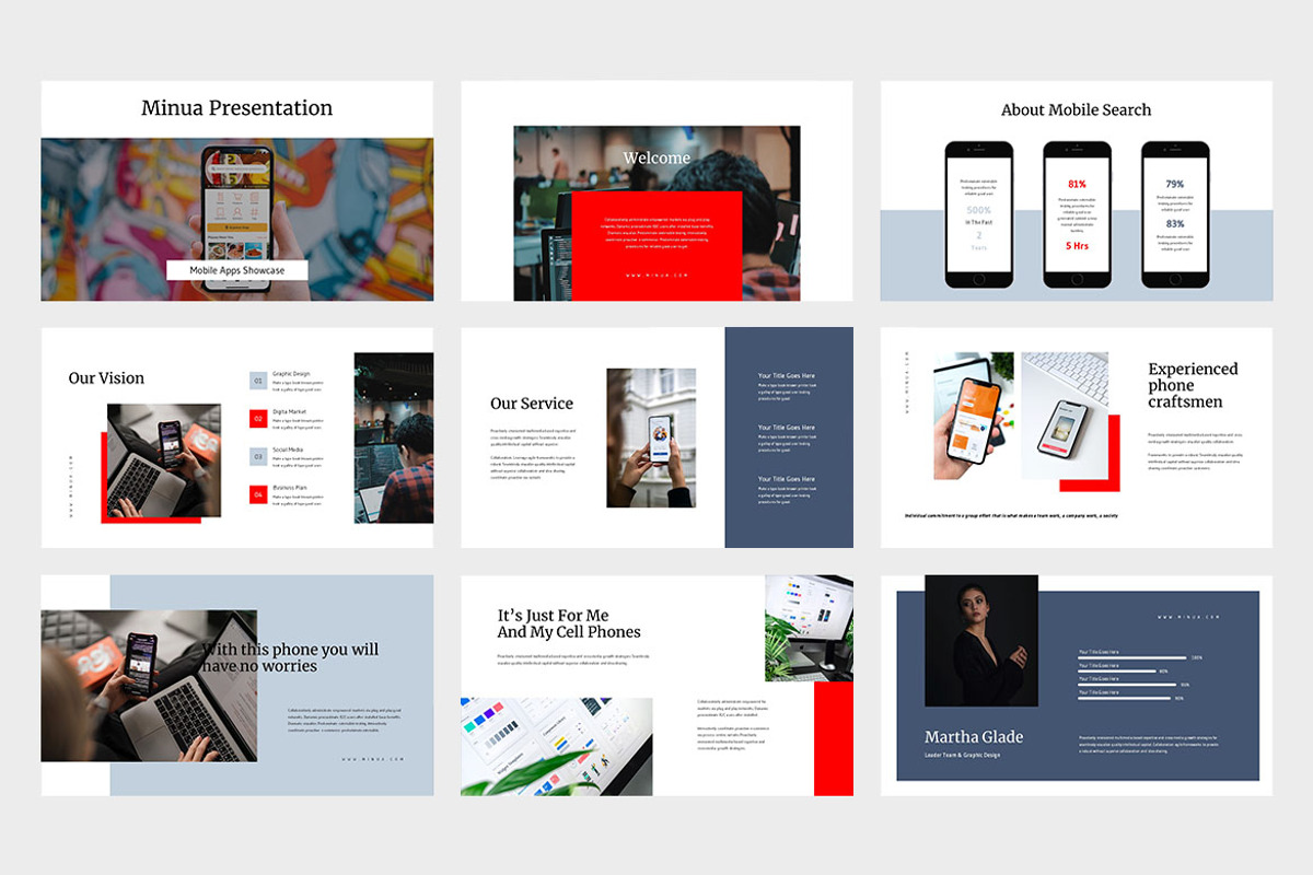 Minua : Mobile Apps Google Slides, a Presentation Template by Punkl Camp (Photo 2 of 9)