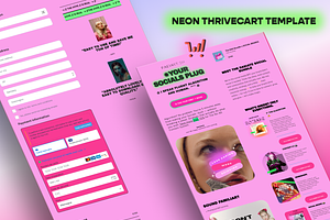 NEON ThriveCart Full Funnel Template, a Landing Page Template by dunagency