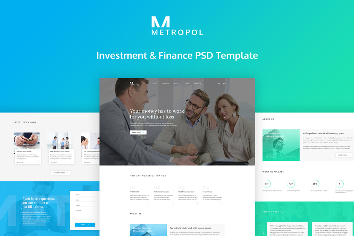 Metropol - Investment & Finance PSD, a Websites & App Template by Spartak Vee (Photo 1 of 4)