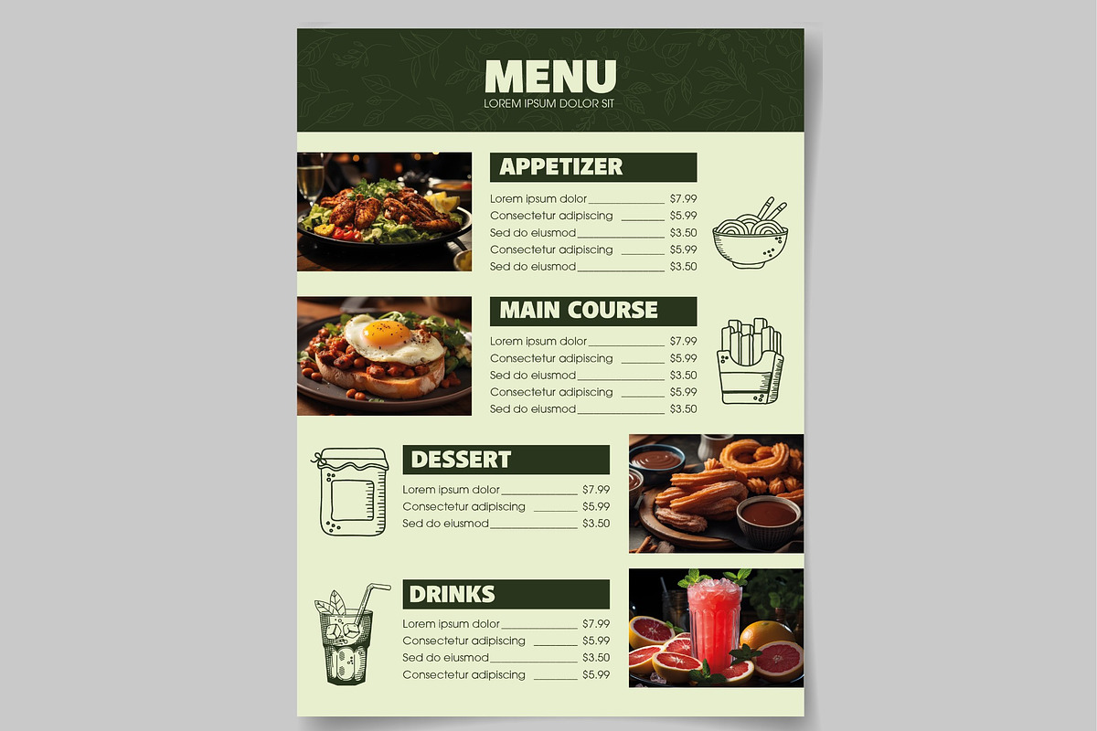 Gourmet Event Menu preview 2